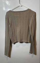 Load image into Gallery viewer, Forever 21 Womens Brown Long Sleeve Cable-Knit Cropped Cardigan Sweater Size L