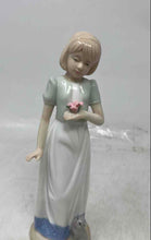 Load image into Gallery viewer, Wellington Collection Girl With Cat And Flower Porcelain Figurine Collectible