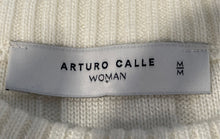Load image into Gallery viewer, Arturo Calle Womens White Ribbed Knit Short Sleeve Pullover Sweater Size Medium