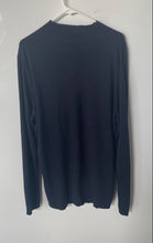 Load image into Gallery viewer, Karl Lagerfeld Paris Womens Navy Blue Long Sleeve Zip Pullover Sweater Size L/G