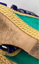 Load image into Gallery viewer, Brian Atwood Womens Purple Green Beige Wedge Heel Strappy Sandals Size 36
