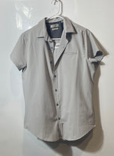 Load image into Gallery viewer, Reaction Kenneth Cole Mens Gray Slim Fit Short Sleeve Button-Up Shirt Size S