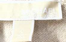 Load image into Gallery viewer, Michael Kors Womens Beige And Gray Knitted Long Sleeve Pullover Sweater Size L