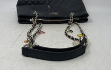 Load image into Gallery viewer, Guess Womens Black Leather Chain Strap Inner Pockets Bottom Studs Tote Bag