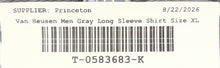Load image into Gallery viewer, Van Heusen Mens Gray Long Sleeve Slim Fit Stain Shield Button-Up Shirt Size XL