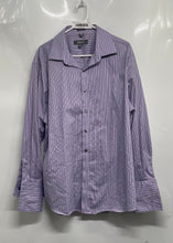 Load image into Gallery viewer, Kenneth Cole Reaction Mens Purple Striped Wrinkle Free Dress Shirt Size XL
