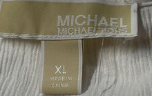 Load image into Gallery viewer, Michael Kors Womens White Sleeveless Ribbed Front Zip Blouse Top Size XL