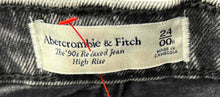 Load image into Gallery viewer, Abercrombie & Fitch Womens Black High-Rise Relaxed Straight Leg Jeans Size 24/00