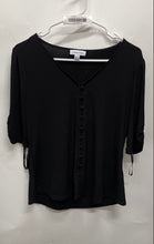 Load image into Gallery viewer, Calvin Klein Womens Black 3/4 Sleeve V-Neck Blouse Top Size Large
