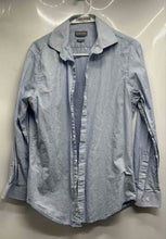 Load image into Gallery viewer, Michael Kors Mens Blue Check Long Sleeve Slim Fit Dress Shirt Size M 15.5 32/33