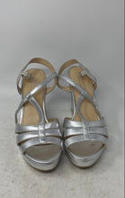 Load image into Gallery viewer, Michael By Michael Shannon Womens Fiesta Silver Platform Sandals Size 7.5