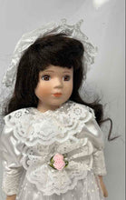 Load image into Gallery viewer, White Dress Black Hair Limited Edition Porcelain Collectible Doll