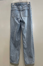 Load image into Gallery viewer, Fashion Nova Womens Blue Denim Light Wash Distressed Straight Leg Jeans Size 0
