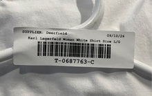 Load image into Gallery viewer, Karl Lagerfeld Womens White Short Sleeve Crew Neck Pullover T-Shirt Size Large
