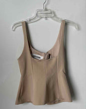 Load image into Gallery viewer, Zara Womens Beige Back Zip Sleeveless Blouse Top Size Medium