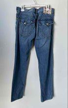 Load image into Gallery viewer, True Religion Mens Blue Distressed Denim Straight Leg Jeans Pants Size 34