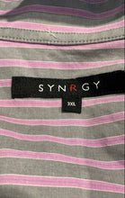 Load image into Gallery viewer, Synrgy Mens Purple Striped Cotton Long Sleeve Button-Up Shirt Size 3XL