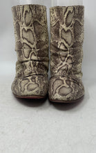 Load image into Gallery viewer, Paruolo Womens Beige Animal Print Leather Round Toe Pull-On Ankle Boots Sz EU 39