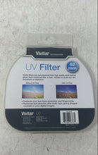 Load image into Gallery viewer, Vivitar Clear Black Multi-Coated 62mm Circular UV Camera Lens Filter