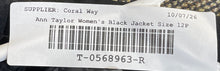 Load image into Gallery viewer, Ann Taylor Womens Black Long Sleeve Single-Breasted Two-Button Blazer Size 12P