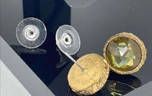 Load image into Gallery viewer, Authentic Marc by Marc Jacobs Women's Gold Tone Green Crystal Earrings