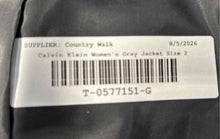 Load image into Gallery viewer, Calvin Klein Womens Gray Stretch Belted Three-Button Blazer Jacket Size 2