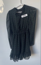 Load image into Gallery viewer, Zara Womens Green Black Printed Long Sleeve Mini Dress Size Small