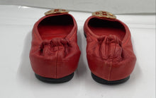 Load image into Gallery viewer, Authentic Tory Burch Womens Reva Red Leather Ballet Flats Size 5M Damaged