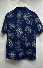 Load image into Gallery viewer, GAP Mens Blue White Cotton Short Sleeve Collared Button-Up Shirt Size Small