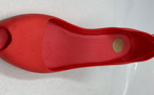 Load image into Gallery viewer, Melissa Womens Patchuli Orange White Peep Toe Ankle Strap Pump Heels Size 7