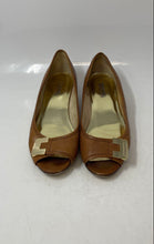 Load image into Gallery viewer, Michael Kors Womens Brown Leather Peep Toe Slip-On Wedge Pump Heels Size 7.5M
