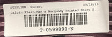 Load image into Gallery viewer, Calvin Klein Mens Burgundy Striped Cotton Collared Dress Shirt Size L 16 34/35