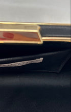 Load image into Gallery viewer, Eva Mendes Womens Black Gold-Tone Chain Strap Rectangular Clutch Purse