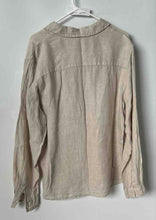 Load image into Gallery viewer, Puro Lino Mens Beige Collared Long Sleeve Button-Up Shirt Size Large