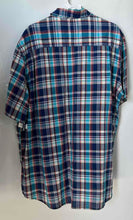Load image into Gallery viewer, St. John's Bay Mens Blue Plaid Cotton Short Sleeve Button-Up Shirt Size 2XLT