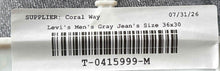 Load image into Gallery viewer, Levi's Mens 505 Gray Denim Light Wash Regular Fit Straight Leg Jeans Size 36x30