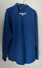 Load image into Gallery viewer, Jones New York Mens Blue Printed Long Sleeve Slim Fit Dress Shirt Size XL
