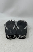 Load image into Gallery viewer, Michael Kors Womens Black Logo Slip-On Platform Flip Flop Sandals Size 8M