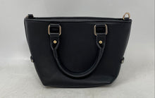 Load image into Gallery viewer, True Religion Womens Black Leather Outer Pockets Double Handles Satchel Bag