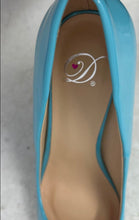 Load image into Gallery viewer, Delicious Womens Blue Leather Slip-On Pointed Toe Stiletto Pump Heels Size 8.5