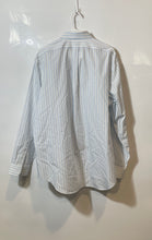 Load image into Gallery viewer, Banana Republic Mens Blue White Striped Non-Iron Classic Fit Dress Shirt Size XL
