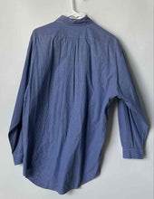 Load image into Gallery viewer, Ralph Lauren Mens Blue Printed Cotton Collared Long Sleeve Dress Shirt Size 16
