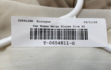Load image into Gallery viewer, Gap Womens Beige Sheer Long Sleeve Spread Collar Pockets Blouse Top Size XS