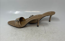 Load image into Gallery viewer, Zara Womens Beige Leather Slip-On Open Toe Stiletto Mule Heels Size 36