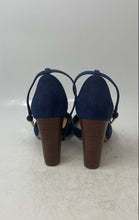 Load image into Gallery viewer, Aldo Womens Nicholes Blue Suede Pointed Toe Ankle Strap Pump Heels Size 7