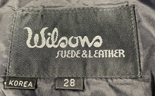 Load image into Gallery viewer, Wilsons Womens Black Genuine Leather Button Front Straight Leg Trouser Pants 28