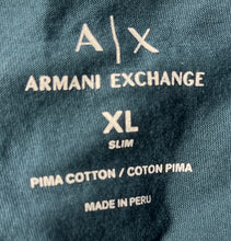 Load image into Gallery viewer, Armani Exchange Mens Teal Pima Cotton Slim Fit Crew Neck T-Shirt Size XL