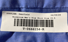 Load image into Gallery viewer, Nordstrom Mens Blue Long Sleeve Non-Iron Classic Fit Dress Shirt Size 15.5
