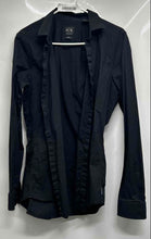 Load image into Gallery viewer, Armani Exchange Mens Black Long Sleeve Super Slim Fit Button-Up Shirt Size M