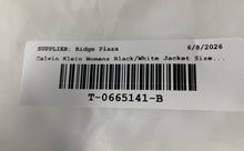 Load image into Gallery viewer, Calvin Klein Womens Black White Long Sleeve Hooded Full-Zip Puffer Jacket Size L